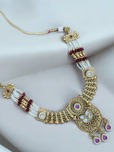 Traditional Gold-Plated Necklace Set with Kundan and Pearl Work